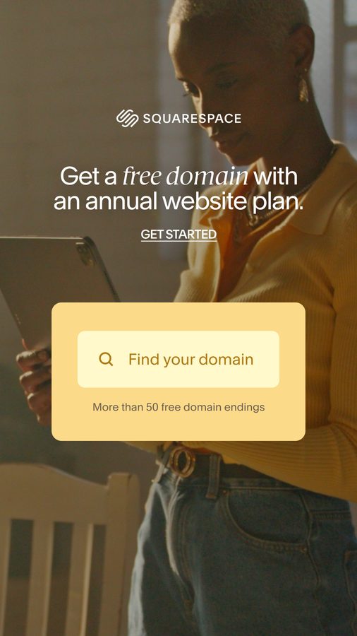 Ad preview for Squarespace