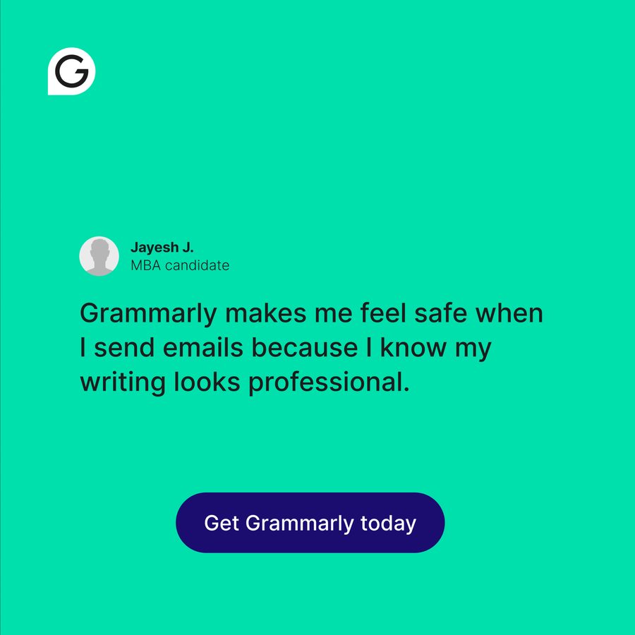 Ad preview for Grammarly