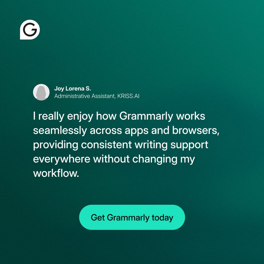 Ad preview for Grammarly